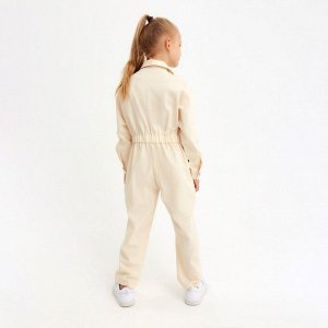 Комбинезон для девочки MINAKU: Casual collection KIDS цвет бежевый, рост 140