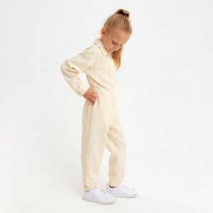 Комбинезон для девочки MINAKU: Casual collection KIDS цвет бежевый, рост 134