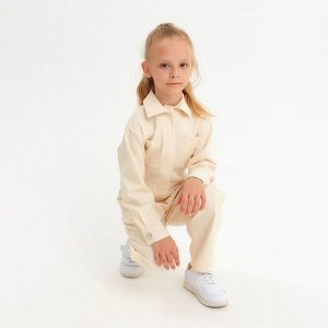 Комбинезон для девочки MINAKU: Casual collection KIDS цвет бежевый, рост 140