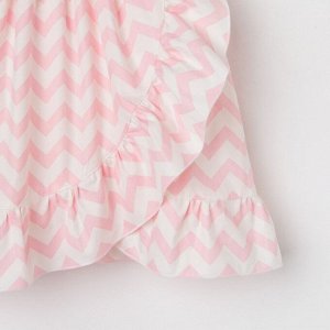 Платье для девочки KAFTAN «Зигзаги», размер 32 (110-116), цвет белый/розовый