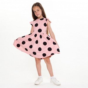 Платье для девочки, цвет чёрный/розовый, рост, см