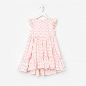 Платье для девочки KAFTAN «Зигзаг» 32 (110-116), цвет белый/розовый