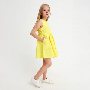 Платье для девочки с карманами KAFTAN 32 (110-116 см), жёлтое