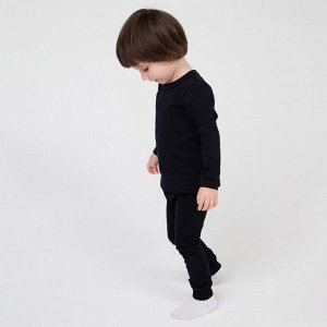 Термобельё детское (лонгслив, брюки), цвет чёрный, рост 122 см