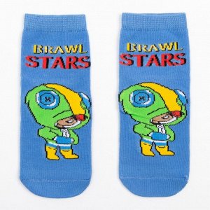 Носки детские Brawl Stars, цвет голубой, размер 22 (9-10 лет)