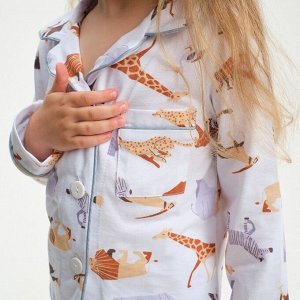 Пижама детская (рубашка и брюки) KAFTAN "Animal" цвет белый