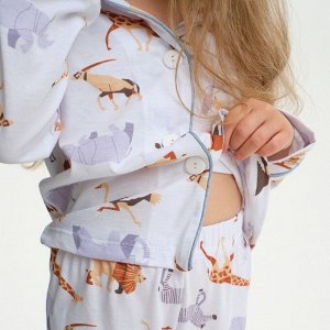 Пижама детская (рубашка и брюки) KAFTAN "Animal" цвет белый