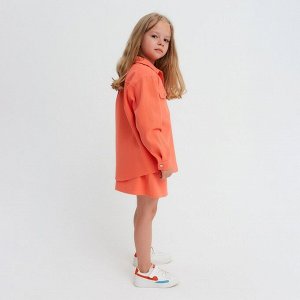 Рубашка для девочки джинсовая KAFTAN 30 (98-104 см), цвет оранжевый