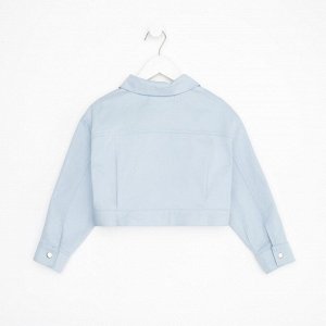 Рубашка для девочки джинсовая, укороченная KAFTAN 34 (122-128 см), цвет голубой
