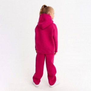 Костюм детский (худи, брюки) MINAKU: Basic Line KIDS, oversize, цвет фуксия, рост 110