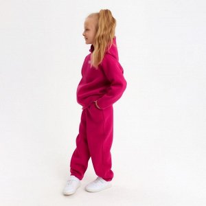 Костюм детский (худи, брюки) MINAKU: Basic Line KIDS, oversize, цвет фуксия, рост 110