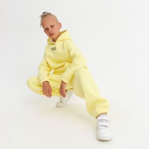 Костюм детский (худи, брюки) MINAKU: Basic Line KIDS, oversize, цвет жёлтый, рост 152