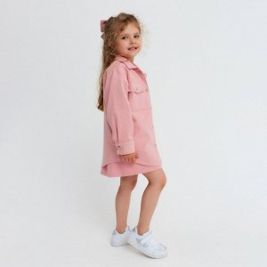 Рубашка для девочки джинсовая KAFTAN 32 (110-116 см), цвет розовый