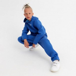 Костюм детский (худи, брюки) MINAKU: Basic Line KIDS, oversize, синий, рост