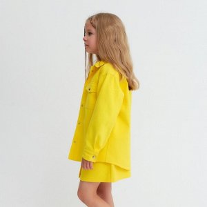 Рубашка для девочки джинсовая KAFTAN 32 (110-116 см), жёлтая