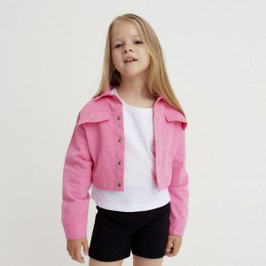 Рубашка для девочки джинсовая, укороченная KAFTAN 38 (146-152 см), цвет розовый