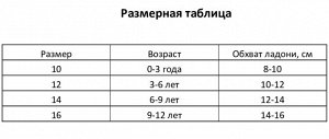 Варежки двойные детские, цвет красный, размер 12 (3-6 лет)