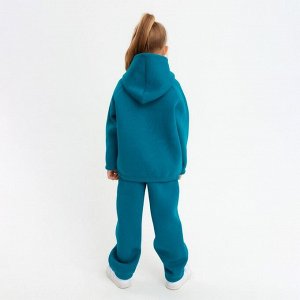 Костюм детский (худи, брюки) MINAKU: Basic Line KIDS, oversize, цвет изумруд, рост 116