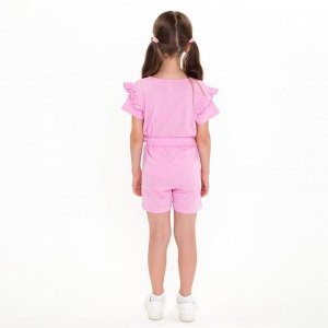 Комплект для девочки (футболка/шорты), цвет розовый, рост
