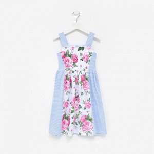 Платье для девочки "Персик-1", цвет голубой, рост 116 см