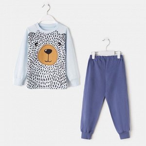 Пижама для мальчика «Медвежонок», цвет синий, рост 116 см
