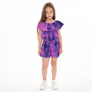 Полукомбинезон для девочки, цвет фиолетовый, рост 110