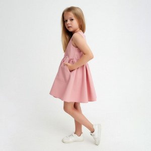 Платье детское с карманами KAFTAN 32 (110-116 см), цвет пудра