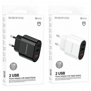 Сетевое зарядное устройство BOROFONE BA63A Richy 2*USB, 2.4A, 12W