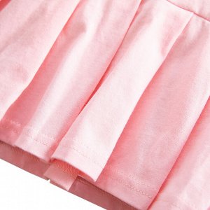 Платье-поло для девочки, длинный рукав, принт "Холодное сердце", плиссированная юбочка, цвет розовый