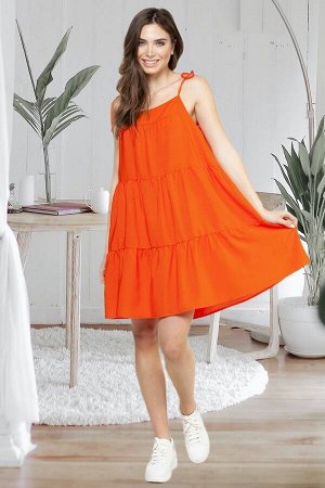Платье штапель 5953/05/Оранжевый