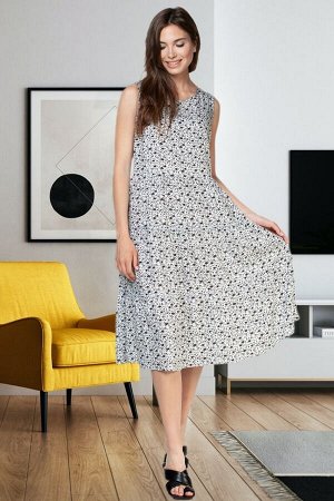 Платье штапель 6039/03/Белый, черный