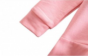 Платье для девочки, длинный рукав, принт "Роблокс", с капюшоном, цвет розовый