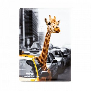Обложка на автодокументы ""Жираф в такси""