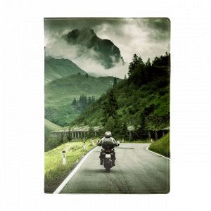 Обложка для паспорта ""Мотоцикл в горах""