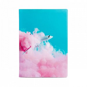 Обложка для паспорта ""Самолет в облаках""