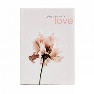 Обложка для паспорта ""Love"" цветок