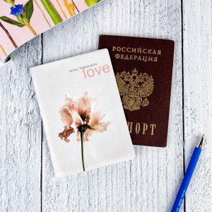Обложка для паспорта ""Love"" цветок