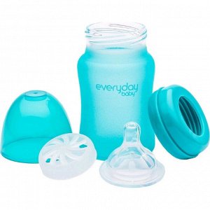 Бутылочка для кормления Everyday Baby, с индикатором температуры, цвет бирюзовый, 150 мл