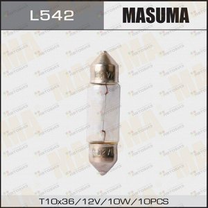 Лампа салонная MASUMA 12v 10W T10x37 SV8.5 (уп.10шт) L542