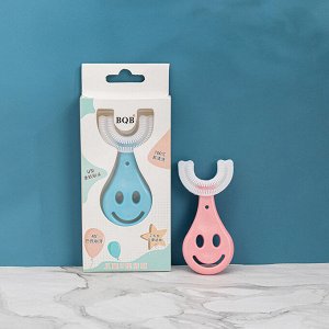 Силиконовая U-образная зубная щетка с улыбкой для детей (в коробочке) * Отличный подарок детям