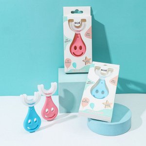 Силиконовая U-образная зубная щетка с улыбкой для детей (в коробочке) * Отличный подарок детям