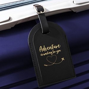 Бирка на чемодан «Adventure», черная