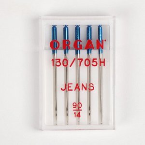Иглы для бытовых швейных машин, для джинсовых тканей, №90/14, 5 шт