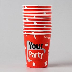 Набор бумажной посуды Your party, 6 тарелок, 6 стаканов, 1 гирлянда