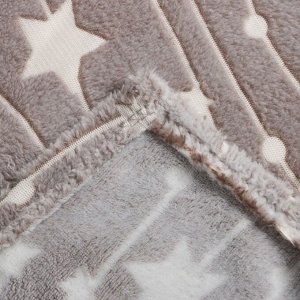 Плед с рукавами светящийся в темноте «Этель. Звездное небо», 150x200 см, корал-флис 220 г/м²