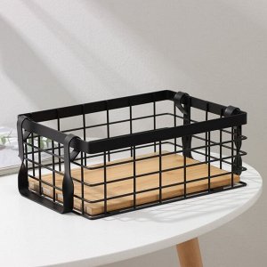 Корзина универсальная SAVANNA «Эстетика», 25*18,3*10 см, чёрная