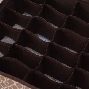 Органайзер для белья Доляна «Браун», 24 ячейки, 30x33x10 см, цвет коричневый