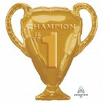 1207-2924 Шар-фигура, фольга, &quot;Кубок чемпиона золотой&quot; (AN), 25&quot;/63 см х 28&quot;/71 см, инд. уп.
