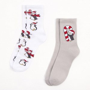 Набор женских новогодних носков KAFTAN "Пингвин" р. 36-40 (23-25 см), 2 пары