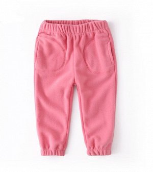 Детские брюки с карманами, цвет розовый